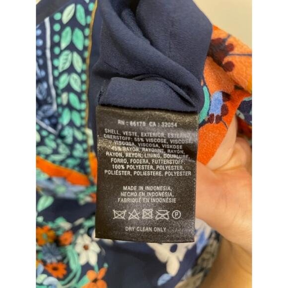 Maeve Anthropologie Womens Tisana Blue Floral Print Sleeveless Dress Sz 10 - Picture 3 of 10